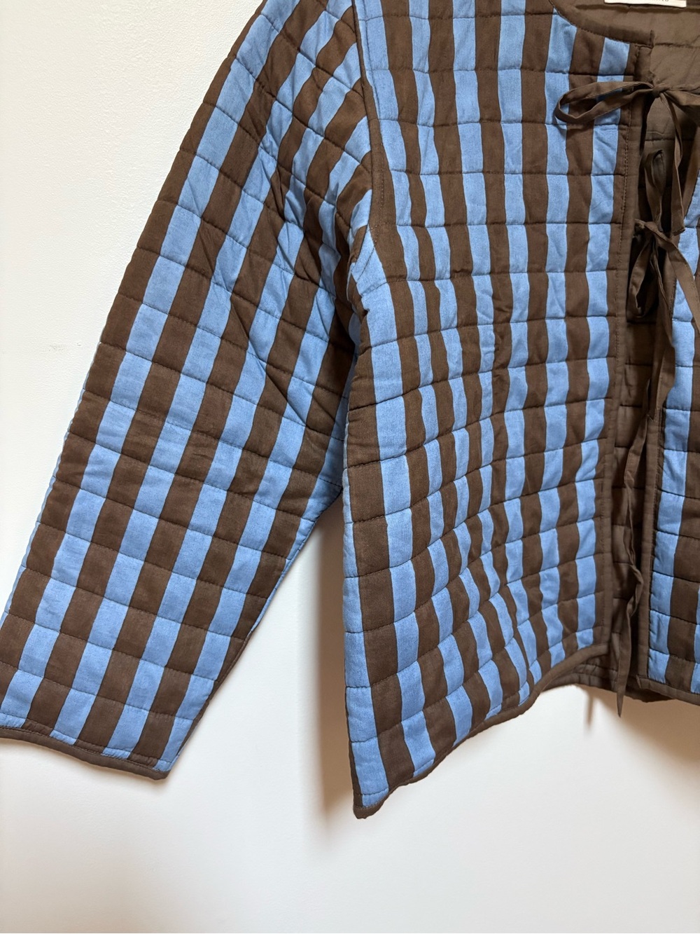 NWOT Anthropologie SZ Blockprints Quilted Tie-Front Jacket One Size - Picture 5 of 16